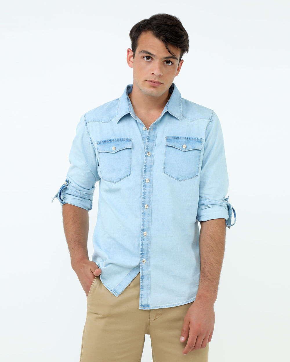 camisas denim hombre