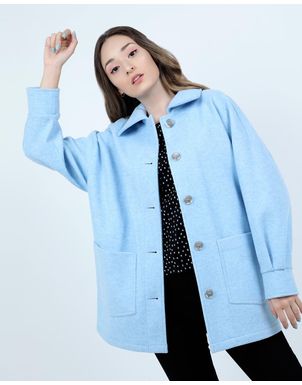 abrigo celeste mujer