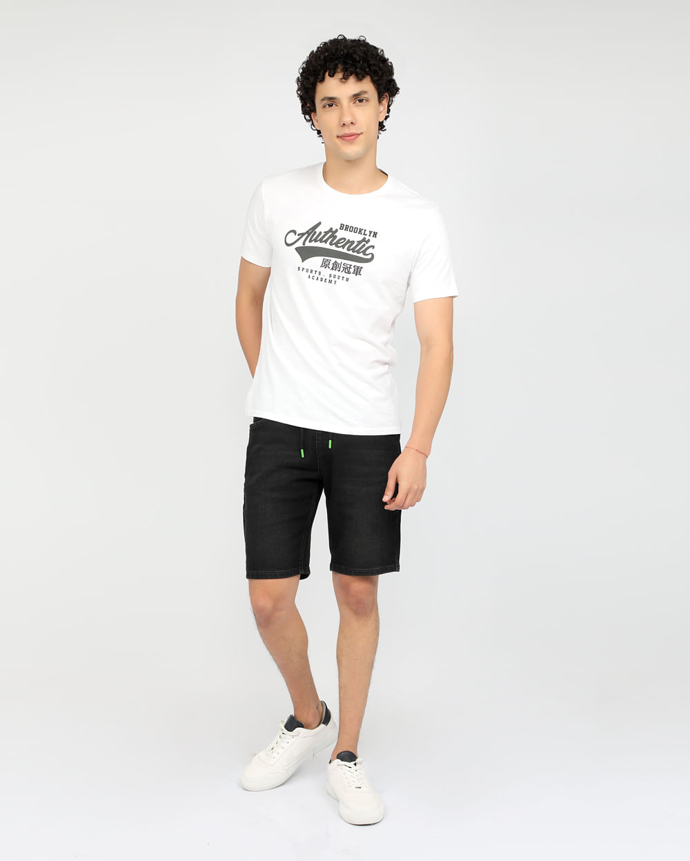 Bermuda Jean Hombre Federico Negro Denim | Topitop.pe - topitop
