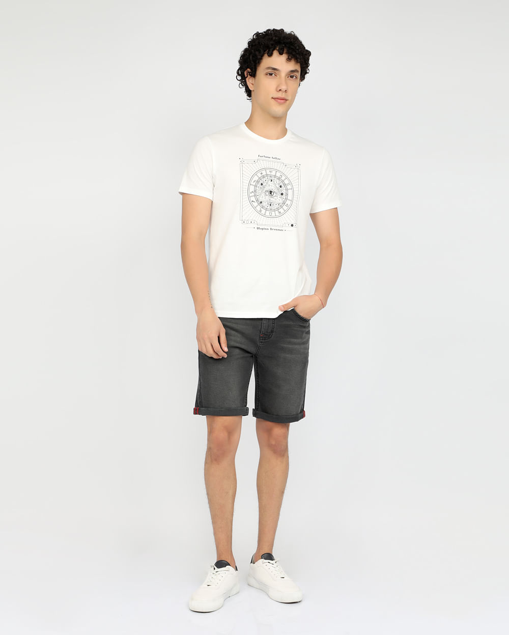Bermuda Jean Hombre Maurizio Negro Denim | Topitop.pe - topitop