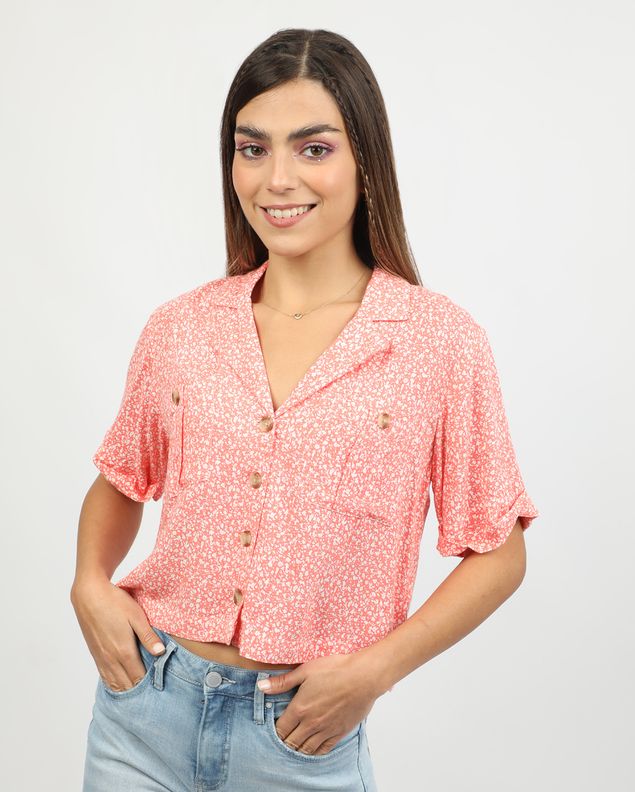 Blusa Mujer New Esma9d Coral Chicle  - topitop
