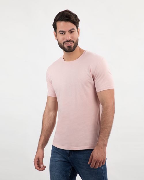 Polo Hombre César Core Manga Corta Rosa