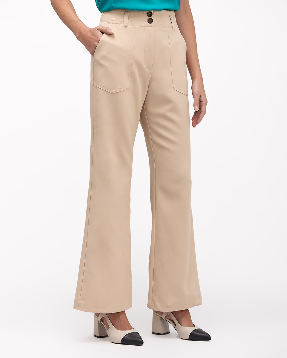Pantalon Fashion Nova Celena Embroidered Mujer Beige Pink Pantalón