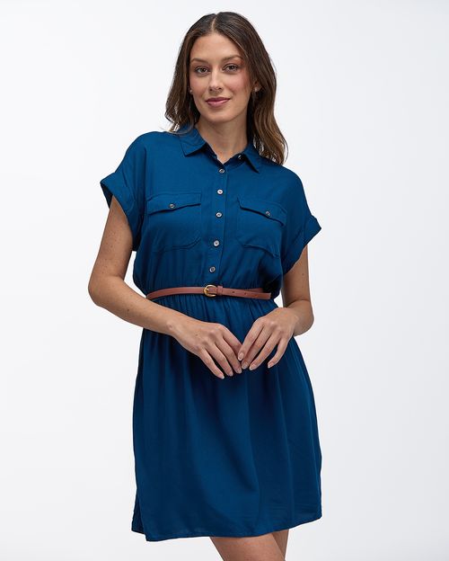 Vestido-Mujer-Indira-Solid-Azul-Suzo-S