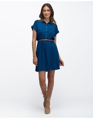 Vestido-Mujer-Indira-Solid-Azul-Suzo-S