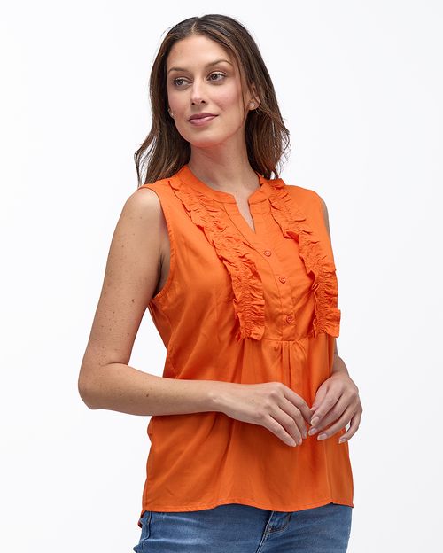 Blusa-Mujer-Rubi-Solid-Naranja-Fuerte-S