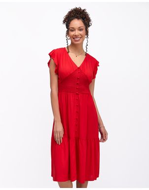 Vestido-Mujer-Leonor-Solid-Rojo-Flama-S