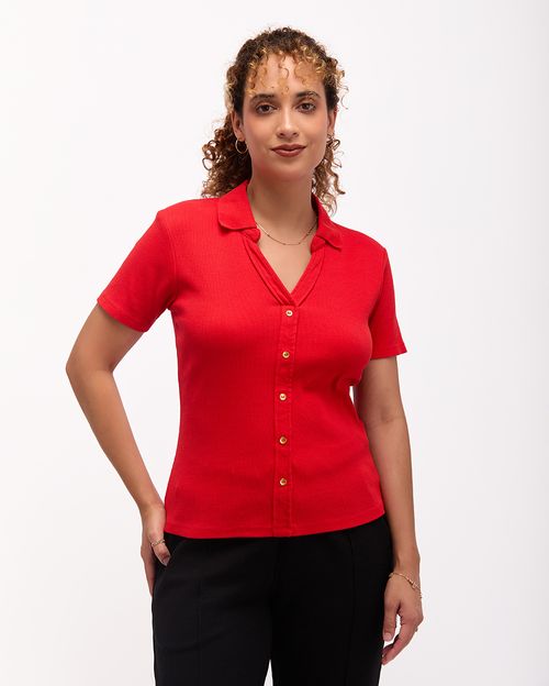 Polo-Cuello-Camisa-Mujer-Supriya-Rojo-Fiesta-S