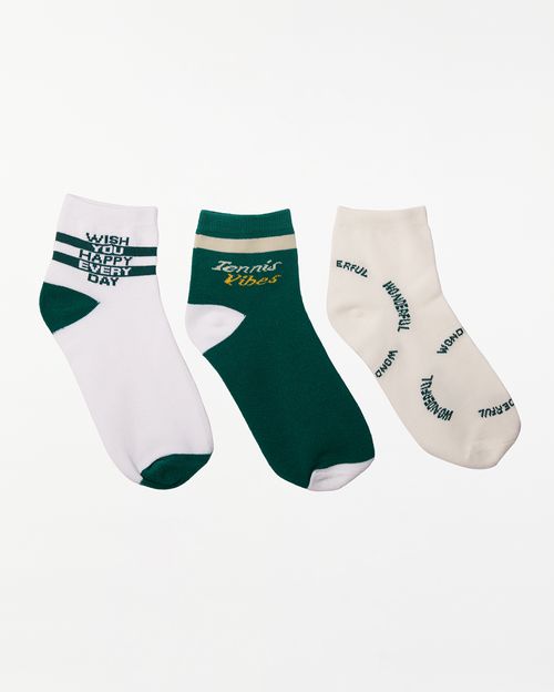 Calcetines-Pack-x-3-Mujer-Daniela-Verde-Blanco-Perla-U