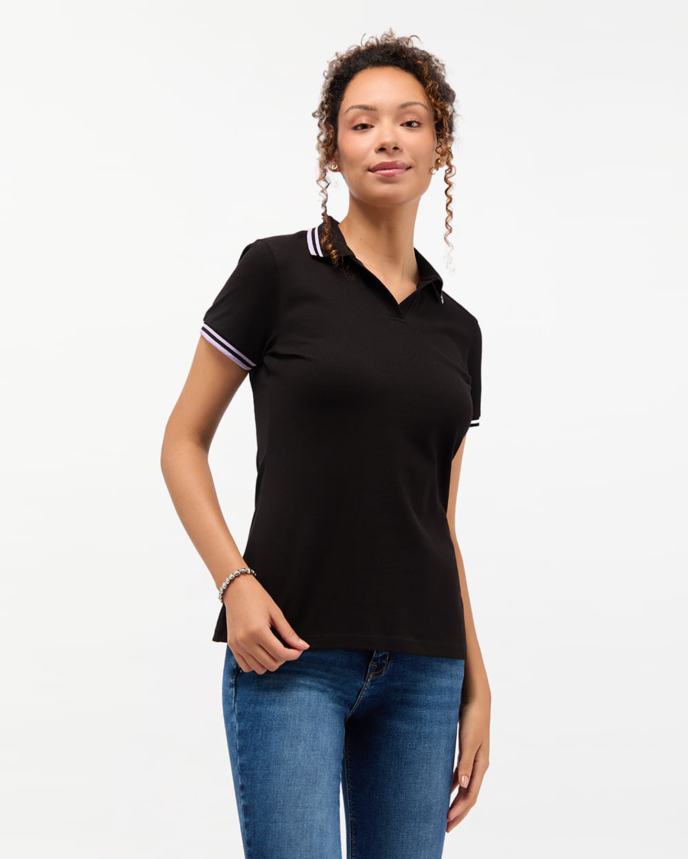 Polo Cuello Camisa Mujer Marena Negro