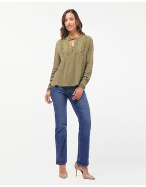 Blusa-Mujer-Blanca-Verde-Olivo-S