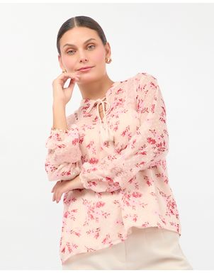 Blusa-Mujer-Flor-Rosado-S