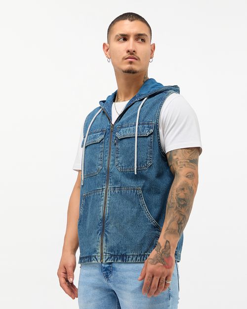 Chaleco-Denim-Hombre-West-Total-Stone-Green-M