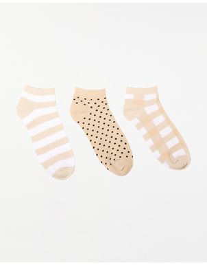 Calcetines-Pack-x-3-Mujer-Lili-Beige-Blanco-Beige-Latte-U
