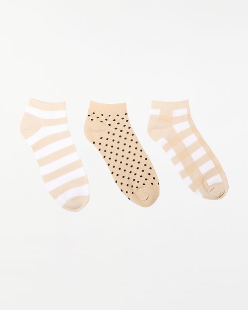 Calcetines-Pack-x-3-Mujer-Lili-Beige-Blanco-Beige-Latte-U