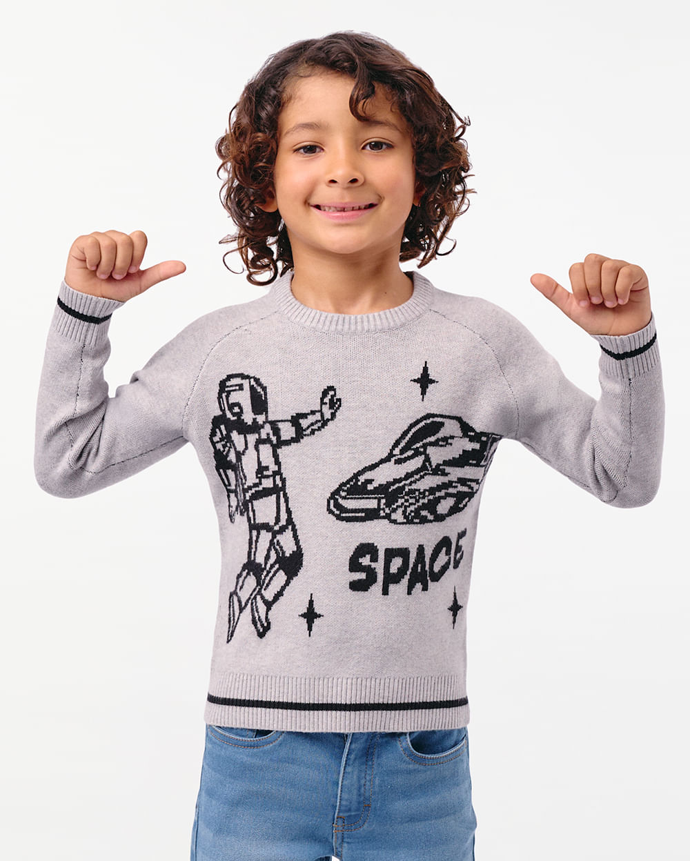 Chompa Niño Oscar Gris Melange